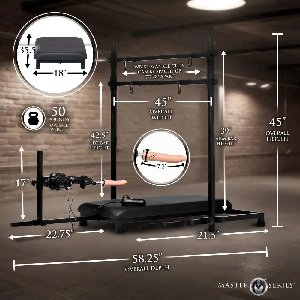 Bondage Table Breed Master Breeding Stand with Sex Machine  Dungeon Furniture and Accessories