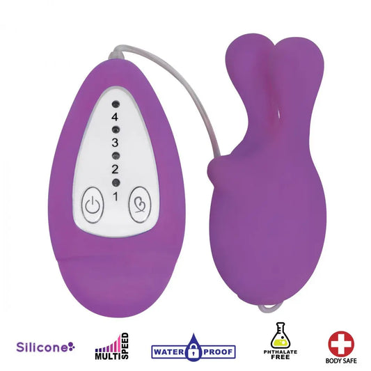 Bounce Silicone Bunny Bullet Vibe- Purple  Vibrating Toys