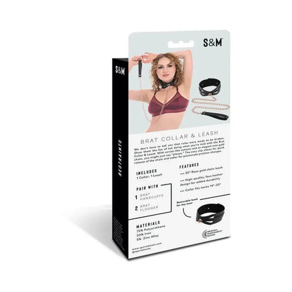 Brat BDSM Collar and Leash Rose Gold Bondage Leash  Collars and Leads