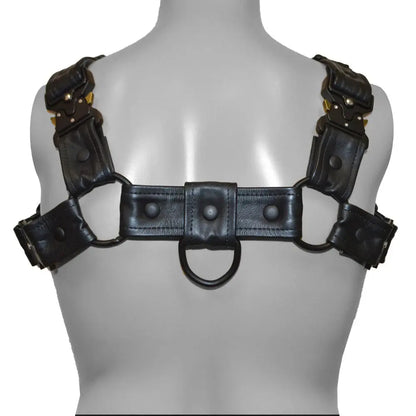Bull Male Bondage Harness Black with Metal Fittings 2XL  Bondage Harness