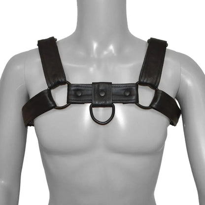 Bull Male Bondage Harness Black with Metal Fittings 2XL  Bondage Harness