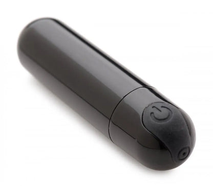 Bullet Vibrator 10X Rechargeable Vibrating Metallic Bullet - Black  Bullet Vibrators