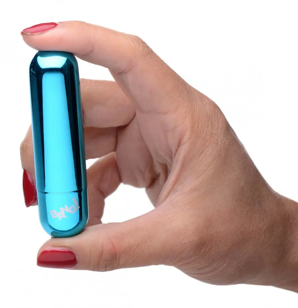 Bullet Vibrator 10X Rechargeable Vibrating Metallic Bullet - Blue  Bullet Vibrators