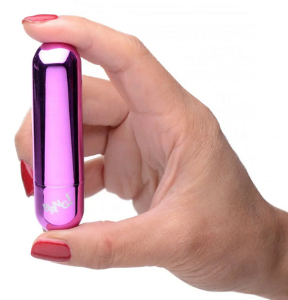 Bullet Vibrator 10X Rechargeable Vibrating Metallic Bullet - Purple  Bullet Vibrators