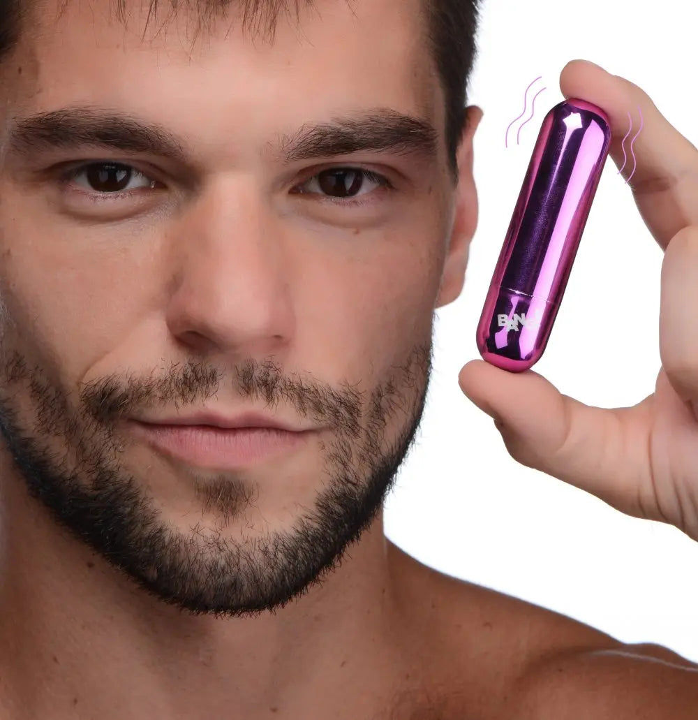 Bullet Vibrator 10X Rechargeable Vibrating Metallic Bullet - Purple  Bullet Vibrators