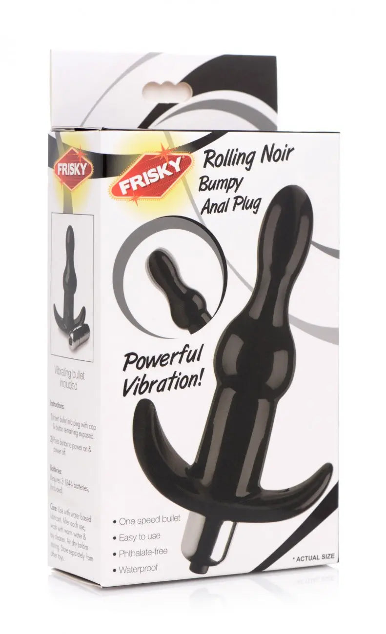 Bumpy Vibrating Anal Plug Sex Toy - Black  Vibrating Anal Sex Toy