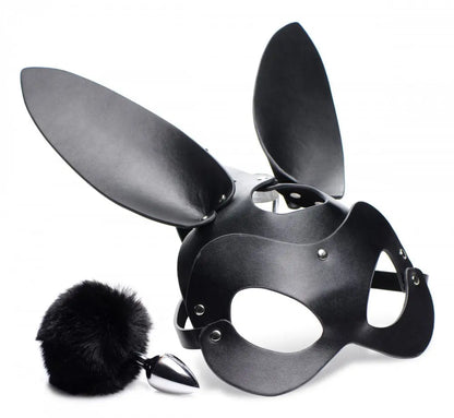 Bunny Tail Anal Plug and Bondage Pet Mask Set BDSM Animal Play  Masks, Gags and Blindfolds