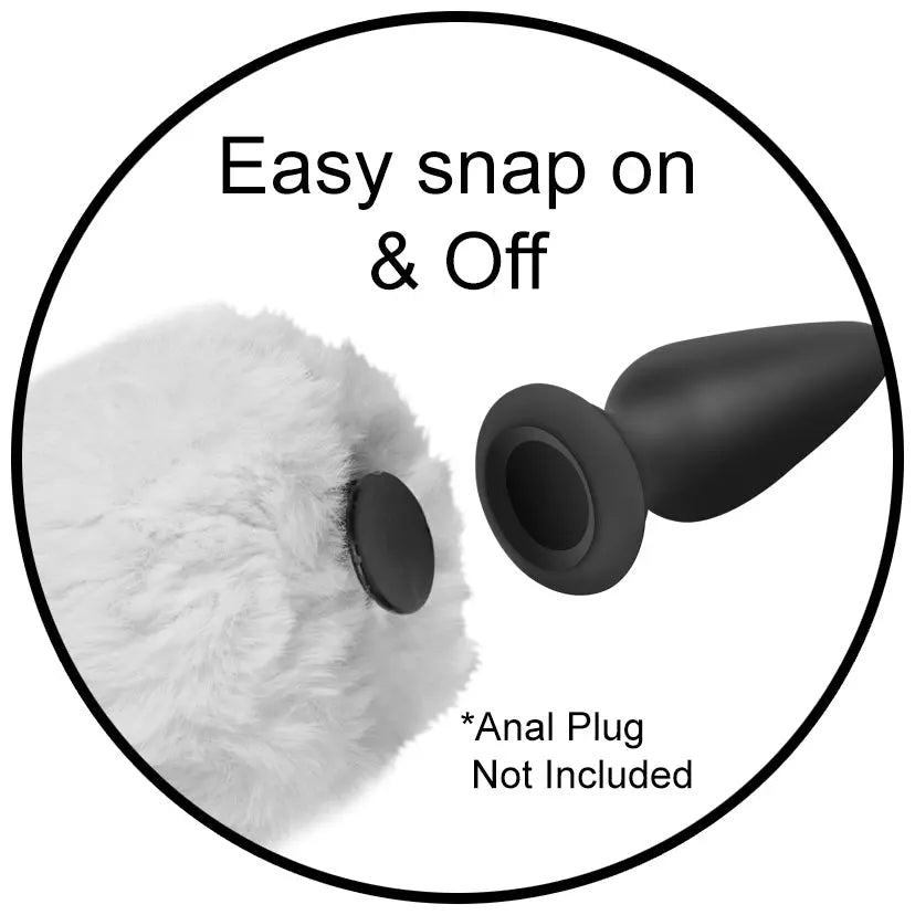 Bunny Tail Butt Plug Interchangeable Bunny Tail - White  Anal