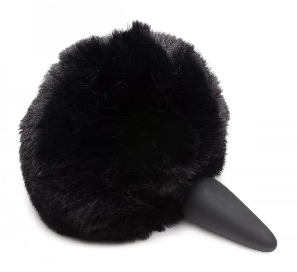 Bunny Tail Butt Plug Large Anal Plug with Interchangeable Bunny Tail - Black BDSM Pet  Anal