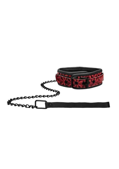 Burgundy Adjustable  Luxury BDSM Collar With Leash  Collars and Leads