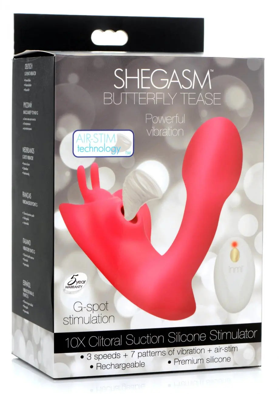 Butterfly Tease 10X Clitoral Suction Silicone Stimulator - Bound By Desire