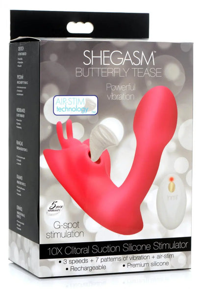 Butterfly Tease 10X Clitoral Suction Silicone Stimulator - Bound By Desire