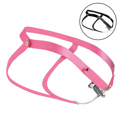 CBT Ball Splitter Sissy Vice Push-In Chastity Cage