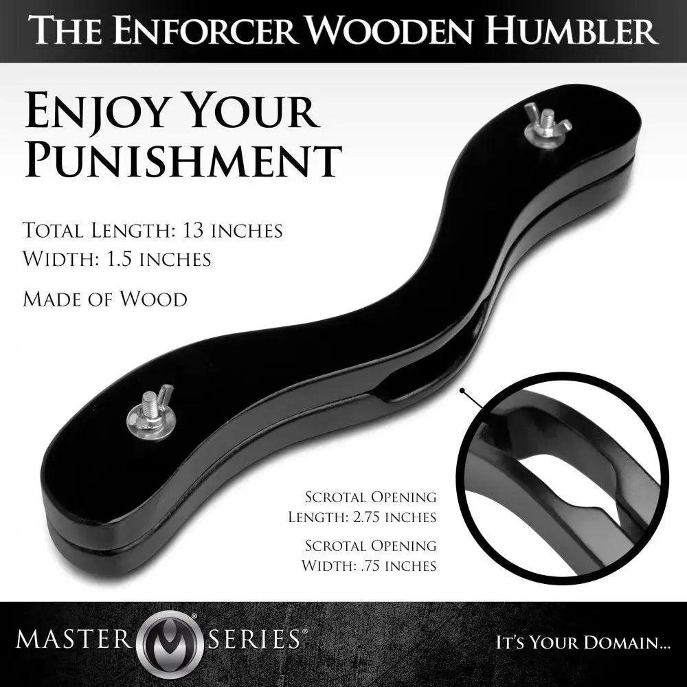 CBT Humbler Enforcer Black Wooden Bondage Humbler BDSM Tools  Cock and Ball Torture