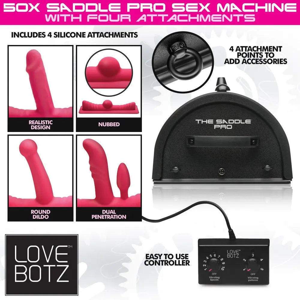 50X Saddle Sex Machine with 4 Attachments Rideable Sex Toy Sex BBD Brands 50X Saddle Sex Machine with 4 Attachments Rideable Sex Toy Sex BBD Brands