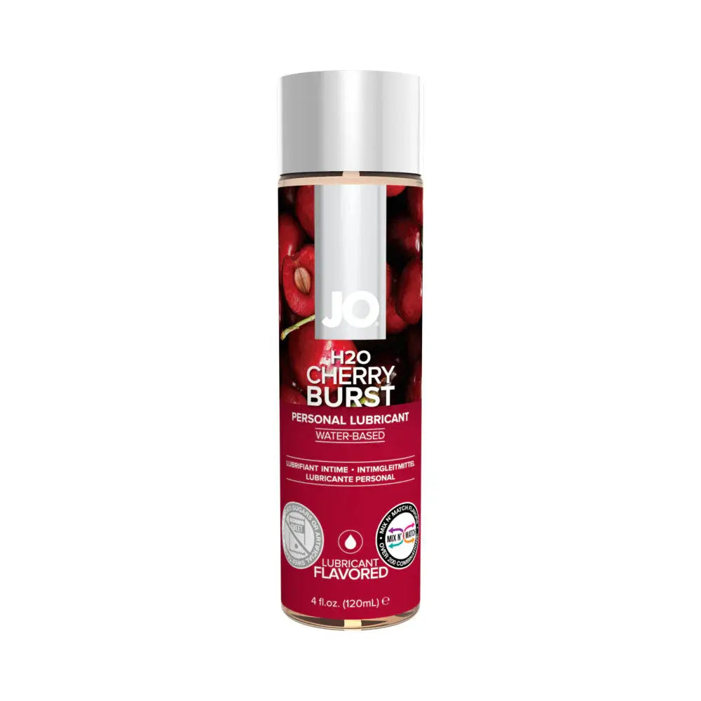Cherry Flavored Lube JO H2O Cherry Burst Flavored Water-Based Lubricant 4 oz.  Flavored Lube
