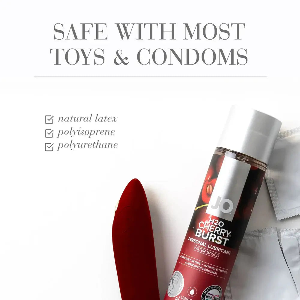 Cherry Flavored Lube JO H2O Cherry Burst Flavored Water-Based Lubricant 4 oz.  Flavored Lube