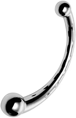 Chrome Crescent Dual Ended Dildo Metal Anal Sex Toy Steel Prostate Massager  Dildos