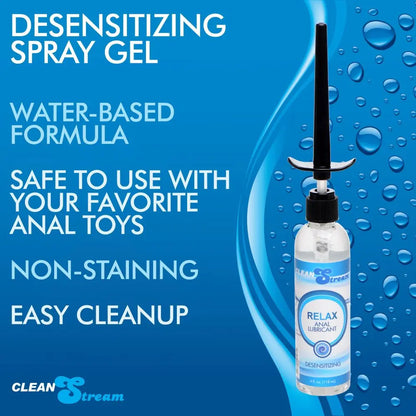 CleanStream Relax Desensitizing Anal Lube with Injector Kit - 4 oz  Lubes, Lotions and Accessories