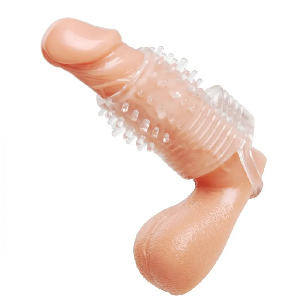 Clear Sensations Vibrating Textured Erection Sleeve Cock Sleeve  Penis Extenders and Sleeves