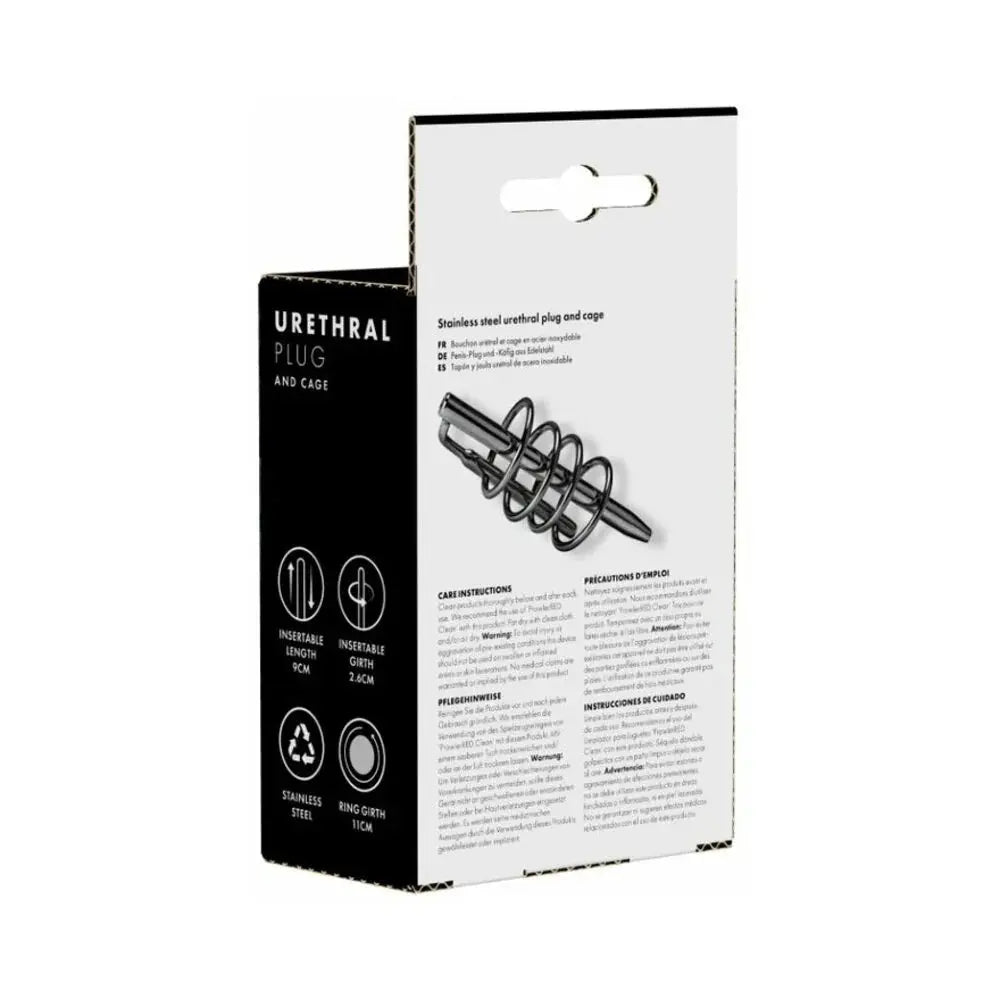 Cock Cage with Penis Plug Urethral Plug and Cock Cage Stainless Steel  Urethral Sound