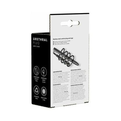 Cock Cage with Penis Plug Urethral Plug and Cock Cage Stainless Steel  Urethral Sound