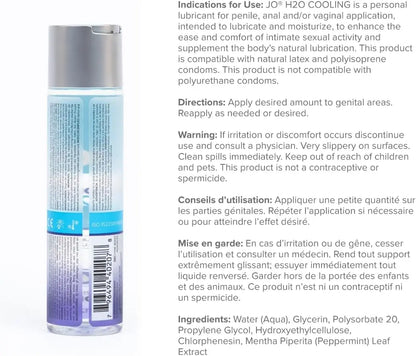 Cooling Lube JO H2O Cooling Lubricant 2 fl oz  Water-Based Lube