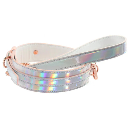 Cosmo Iridescent Bondage Collar and Leash Rainbow  Collars and Leads