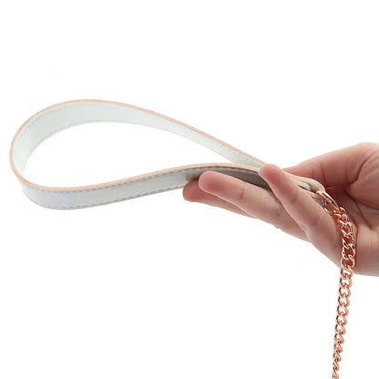 Cosmo Iridescent Bondage Collar and Leash Rainbow  Collars and Leads