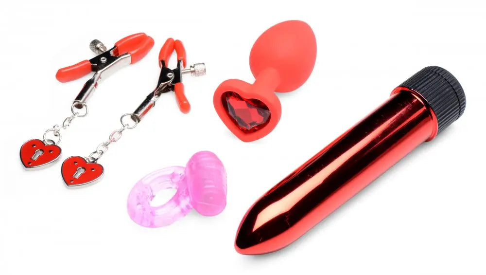 Couples Sex Toy Kit - Passion Heart Gift Set  Vibrator Kits and Accessories