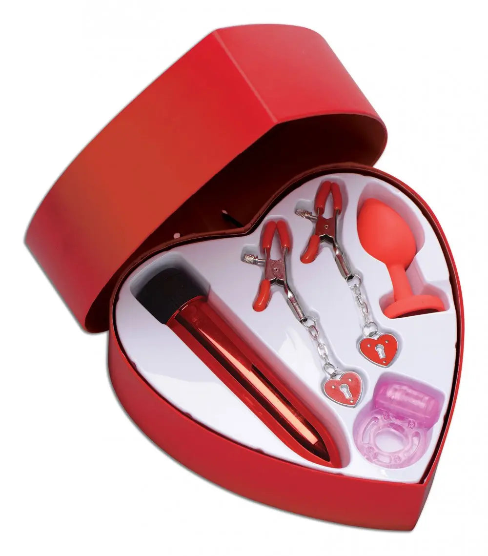 Couples Sex Toy Kit - Passion Heart Gift Set  Vibrator Kits and Accessories