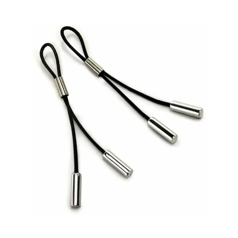 Crave Leather Nipple Tassels Black/Silver  Fetish - Nipple Clips Clamps & Suckers