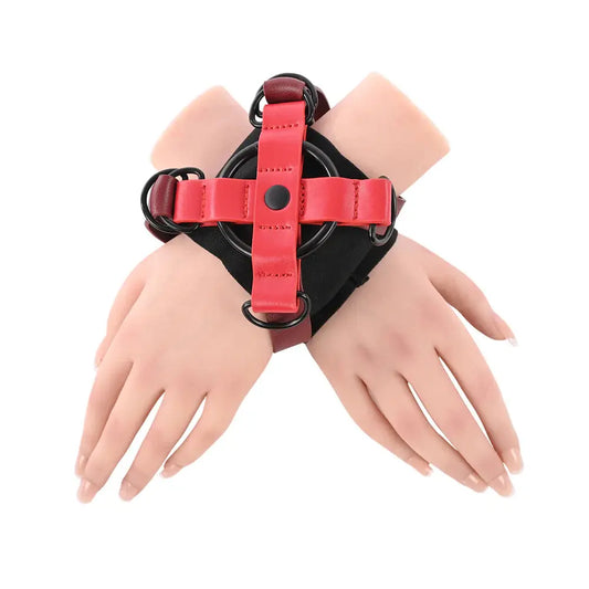Cross Cuffs - Red Bondage Cuffs Sportsheets Sex and Mischief  Fetish - Cuffs & Restraints