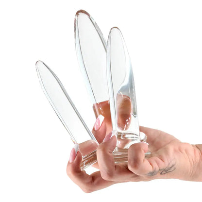 Crystal 3-Piece Glass Trainer Kit Clear  Anal Training