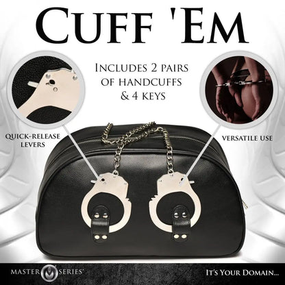 Cuffed and Loaded Travel Bag with Handcuff Handles  Bondage Gear