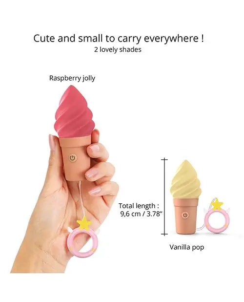 Cute Vibrator Cand'ice Ice Cream Cone Stimulator - Raspberry Jolly  Clitoral Stimulators