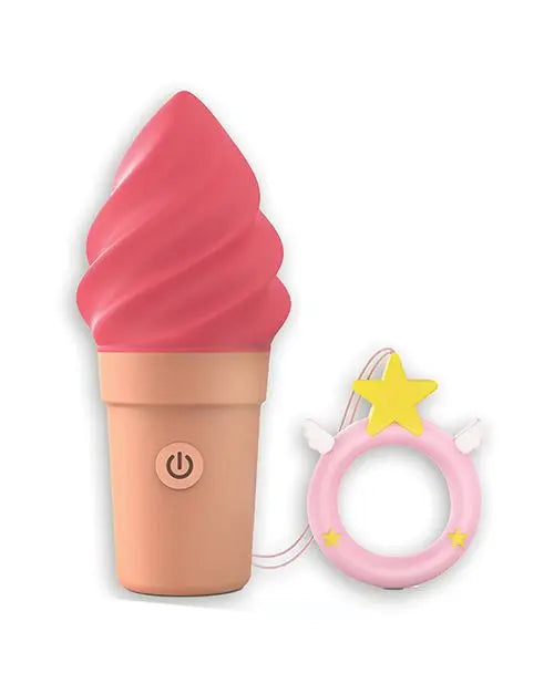 Cute Vibrator Cand'ice Ice Cream Cone Stimulator - Raspberry Jolly  Clitoral Stimulators