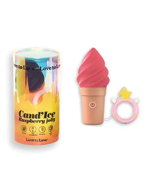 Cute Vibrator Cand'ice Ice Cream Cone Stimulator - Raspberry Jolly  Clitoral Stimulators