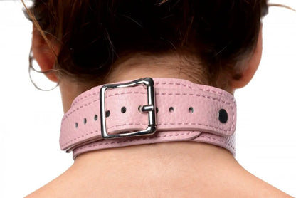 DDLG Miss Behaved Pink BDSM Chest Harness  Luxury Leather