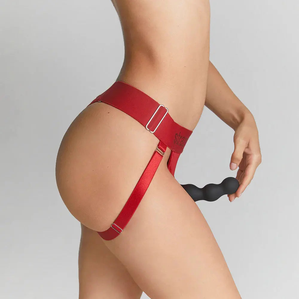 DP Harness Lingerie Unique One Size Red Double Penetration Strapon Harness  Strap-Ons & Harnesses