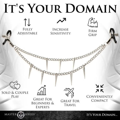 Daggers Double Chain Nipple Clamps  Nipple and Clit Toys