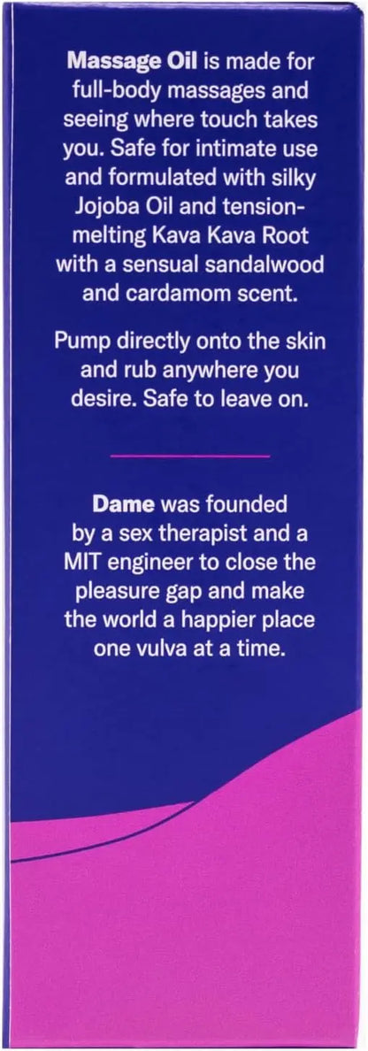 Dame Sex Oil Massage Oil Natural Sandalwood and Cardamom Scent  Lubes, Lotions and Accessories