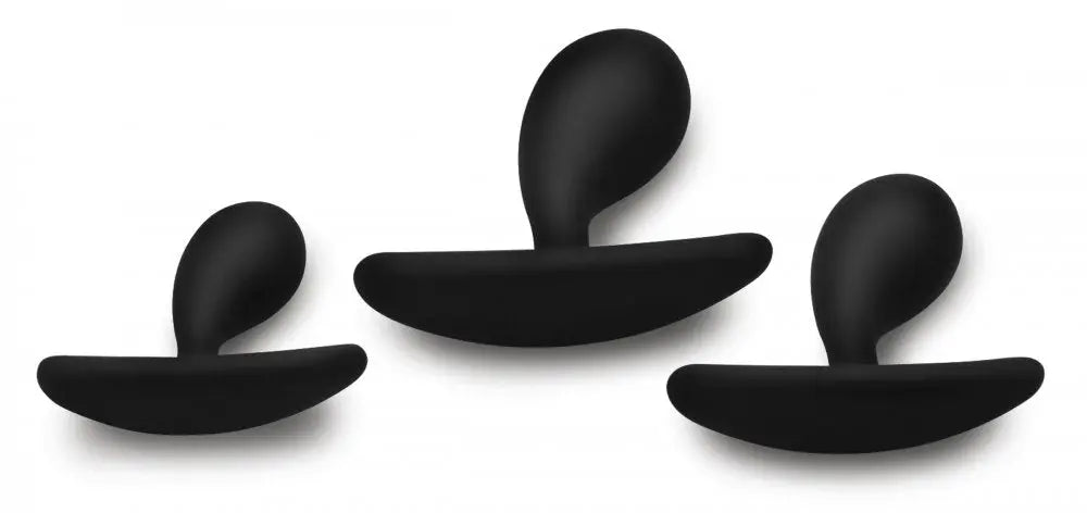 Dark Droplets 3 Piece Curved Silicone Anal Trainer Set  Anal Training