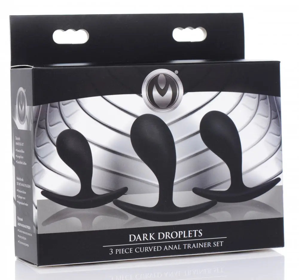 Dark Droplets 3 Piece Curved Silicone Anal Trainer Set  Anal Training