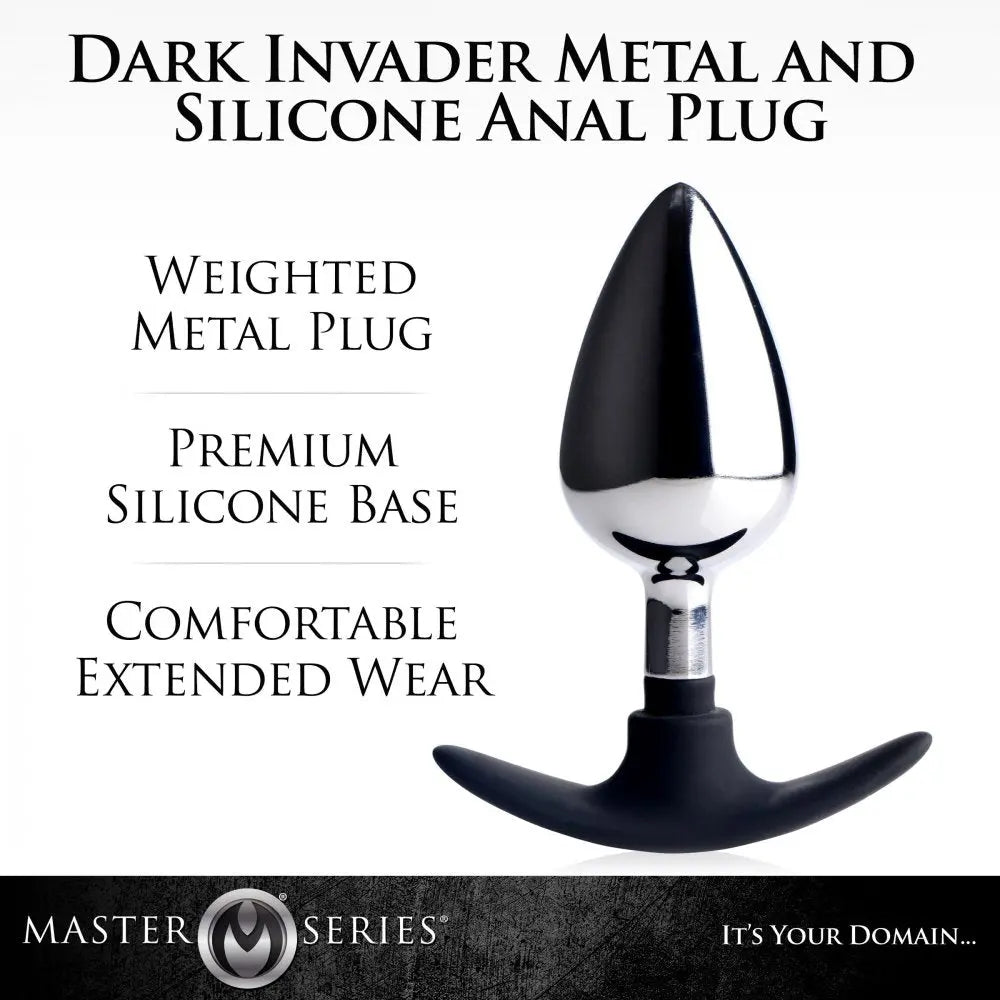 Dark Invader Silicone and Metal Anal Plug Large Weighted Butt Plug  Anal