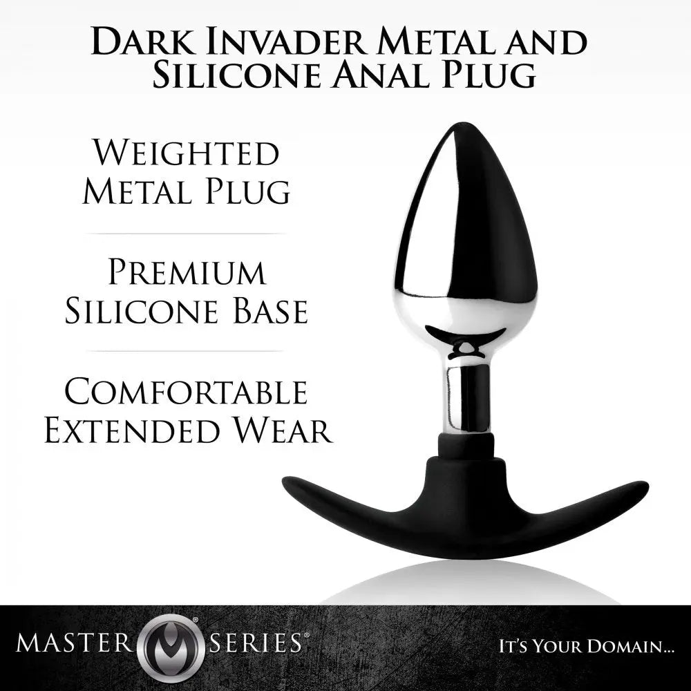 Dark Invader Silicone and Metal Anal Plug Med Weighted Butt Plug  Anal