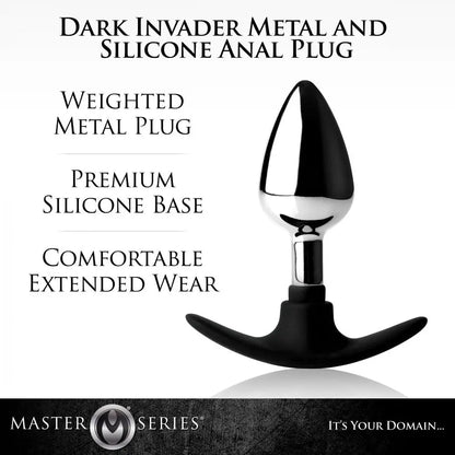Dark Invader Silicone and Metal Anal Plug Med Weighted Butt Plug  Anal