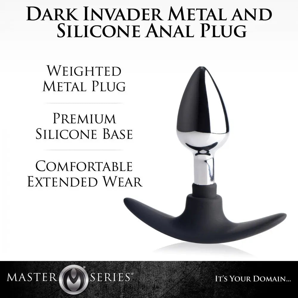 Dark Invader Silicone and Metal Anal Plug Small Anal Toy Weighted Butt Plug  Anal