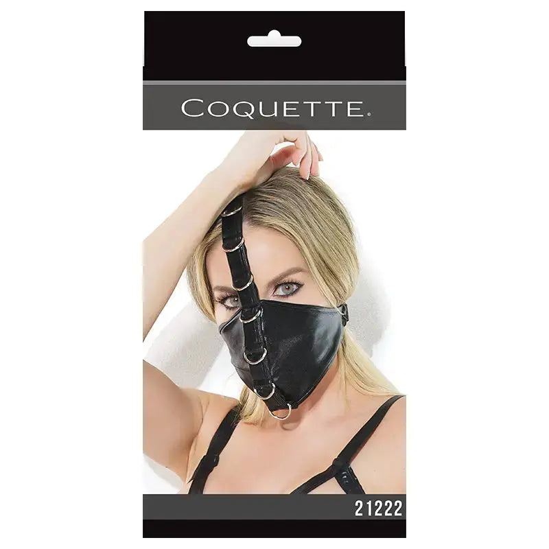 Darque Fetish BDSM Mask Black with D Rings  BDSM Mask