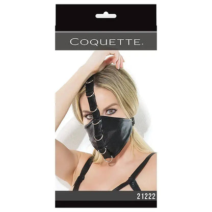 Darque Fetish BDSM Mask Black with D Rings  BDSM Mask